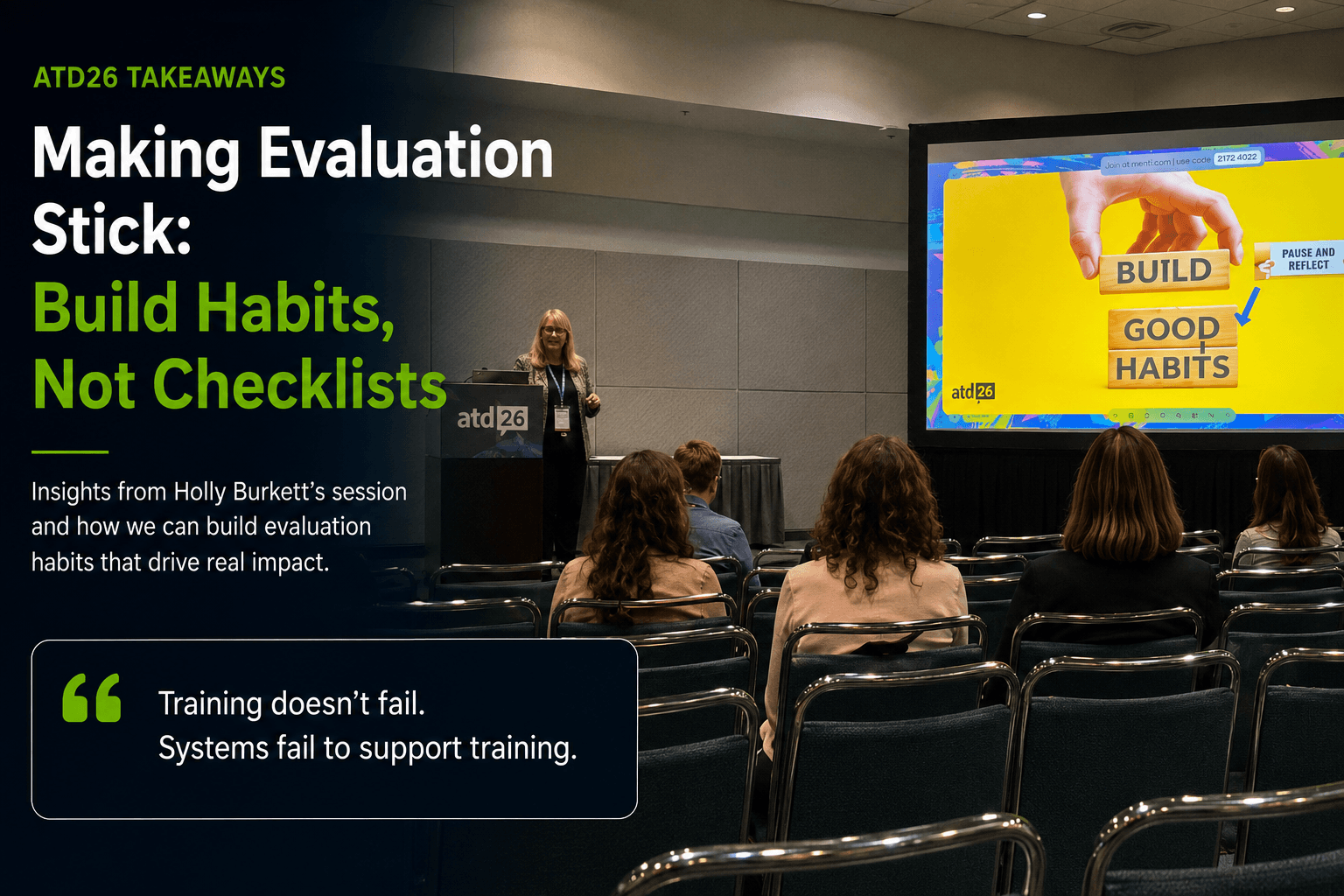 Notebook page with notes from the ATD26 evaluation session